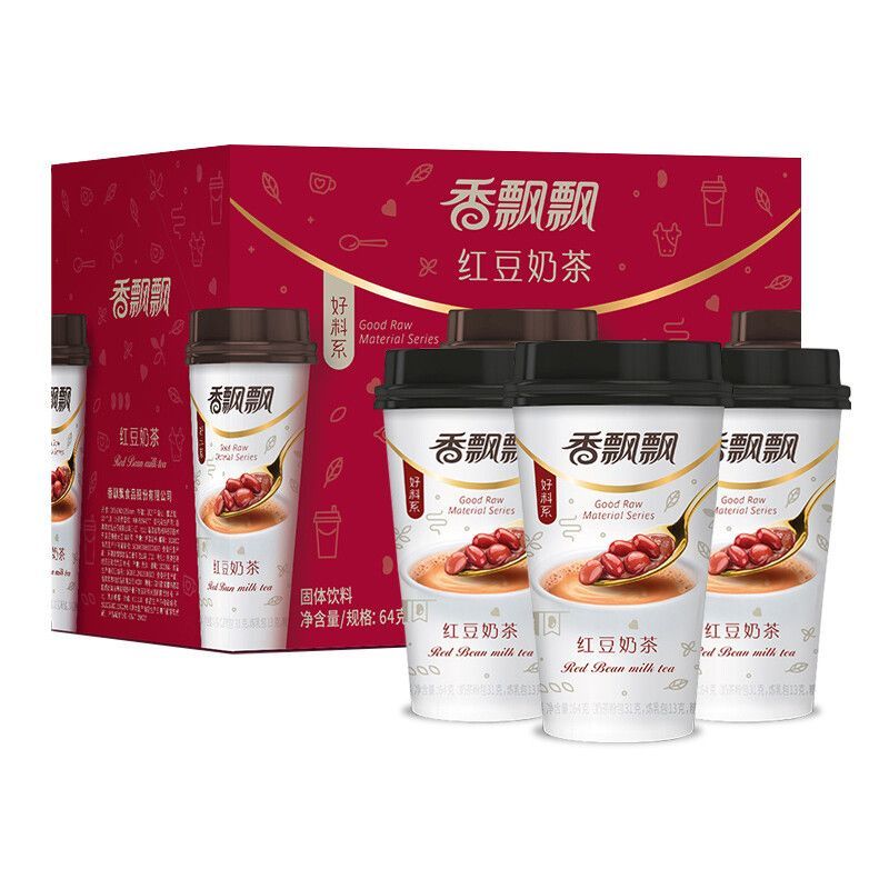 新鲜日期 香/飘飘奶茶好料系列红豆奶茶64gx30杯整箱精选经典美味