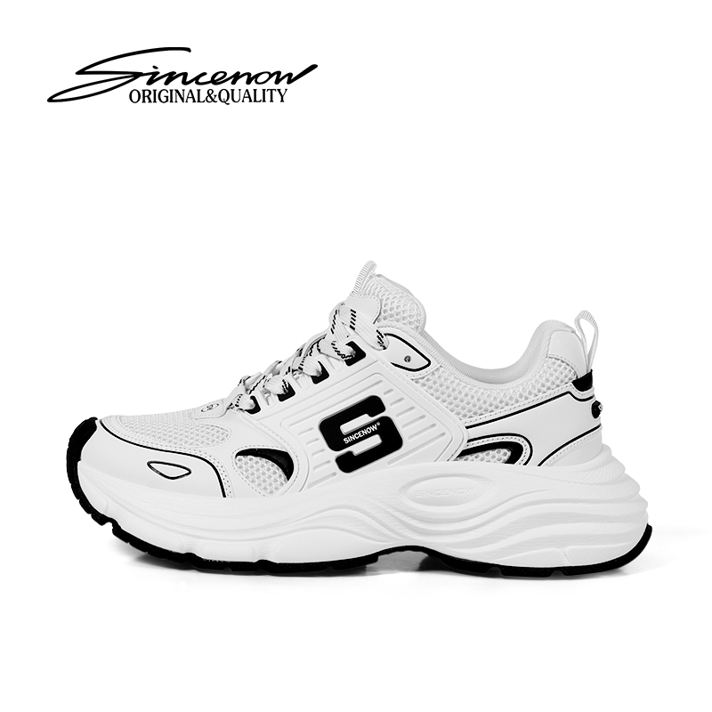 SINCENOW情侣时尚潮流春秋季时尚休闲运动流行百搭网面厚底鞋