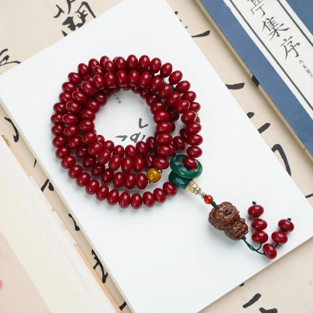 红菩提 算盘珠多圈文玩念珠108颗正品菩提根手串挂脖念珠px吊坠