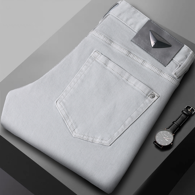 24潮牌轻奢欧货牛仔裤男士休闲裤秋季新款韩版高端弹力修身小直筒