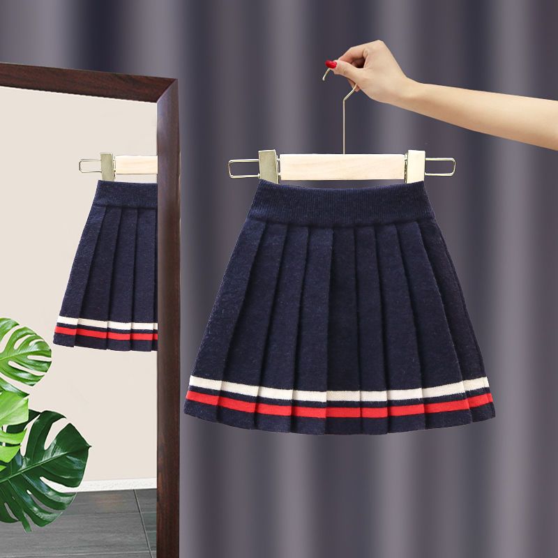 【【巴拉甄选】】女童百褶裙2022新款春秋大童秋装儿童学院红