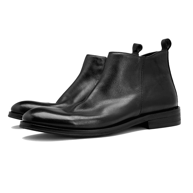 头层牛皮男士切尔西靴2025秋冬加绒英伦风水洗真皮商务休闲短靴