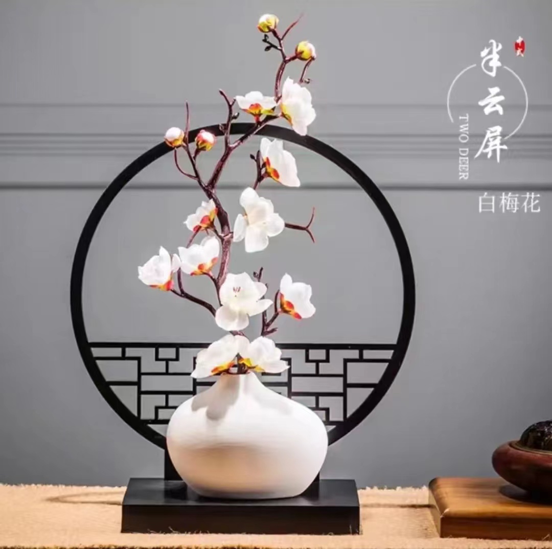 【小扬哥推荐】新中式摆件梅花屏风家居工艺客厅玄关酒柜电视柜装