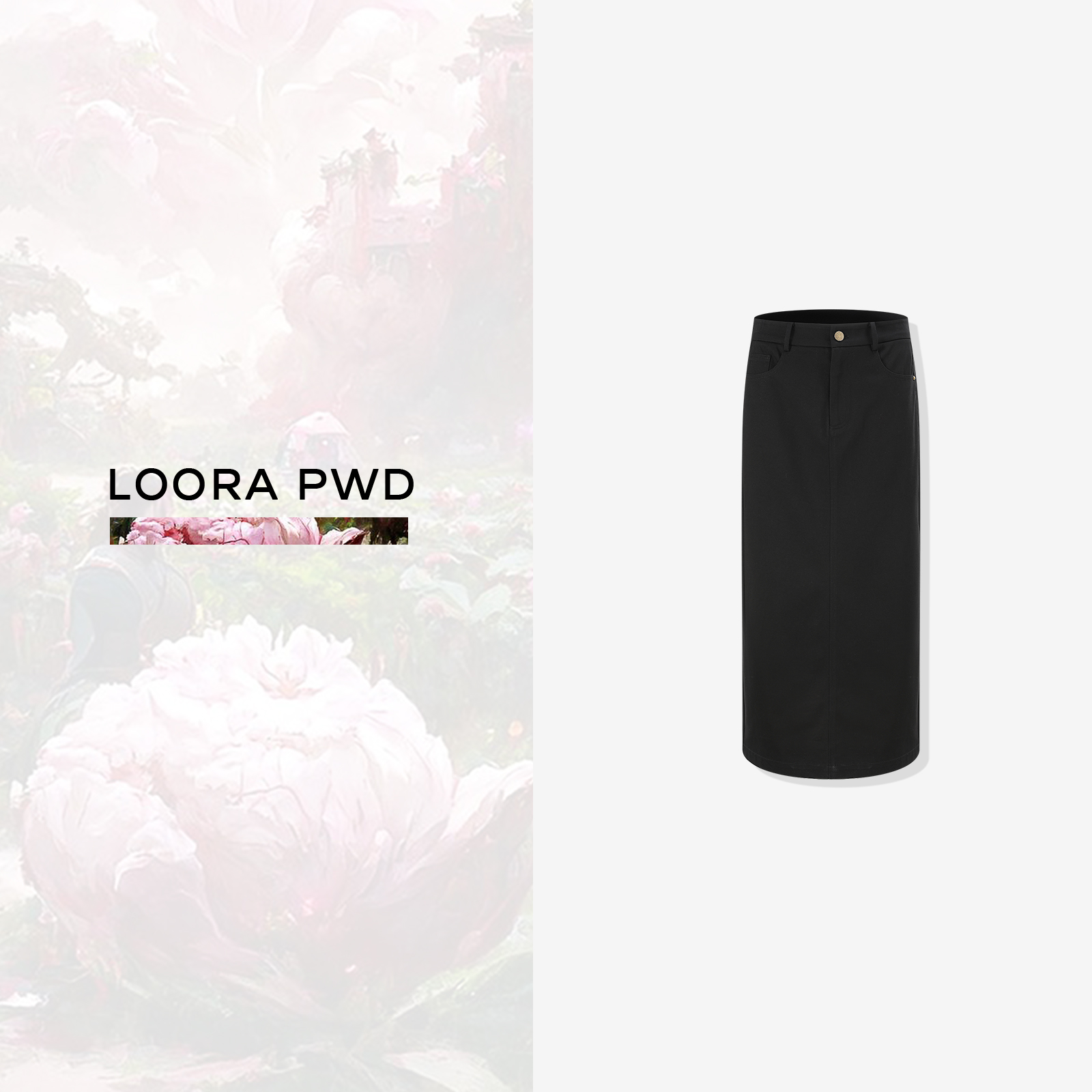 LOORA PWD/罗拉密码女士夏季时尚高腰气质半身裙23WJBF0146N