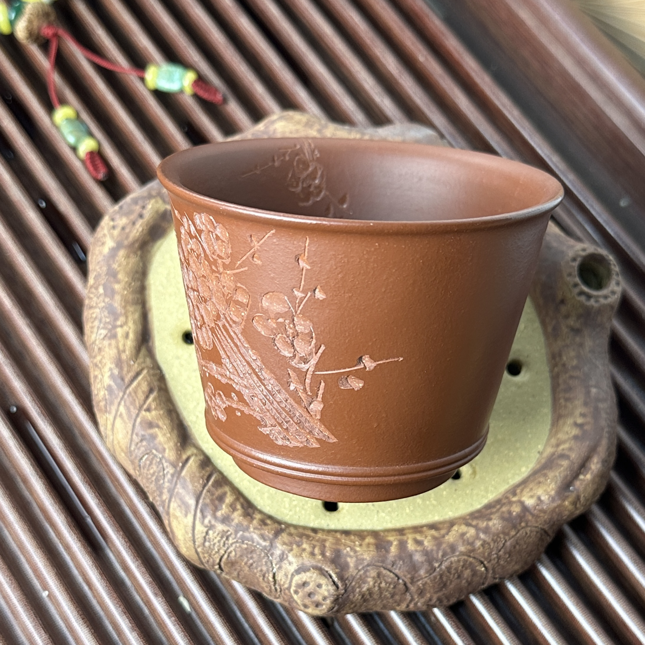 宜兴黄龙山150cc深井紫坭原矿紫砂主人杯金刚杯陶刻家用纯手工