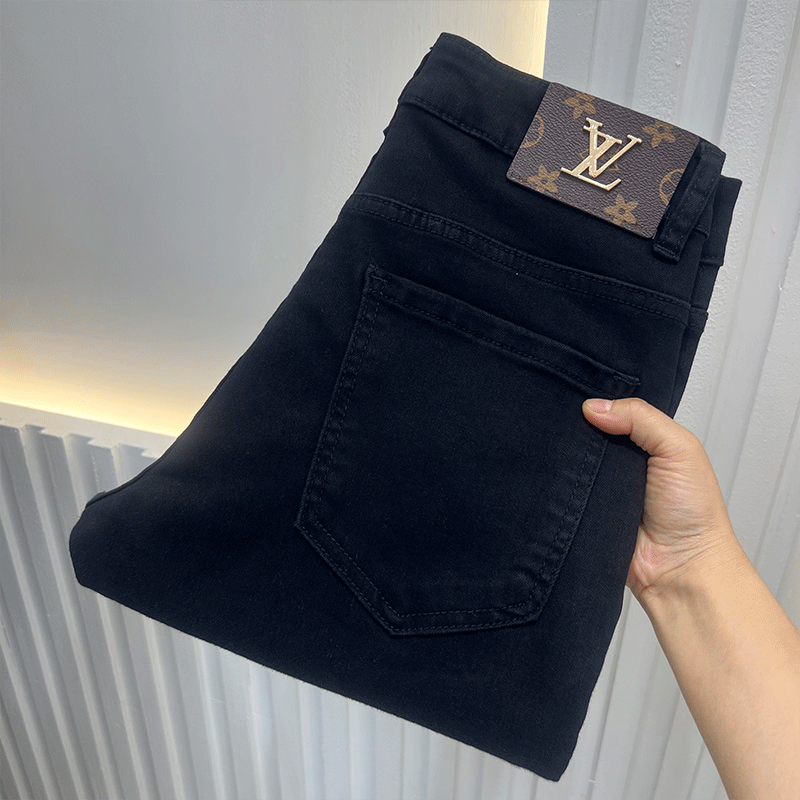 【加绒加厚】牛仔裤男士2024春秋季轻奢欧货痞帅显高显瘦休闲小脚裤