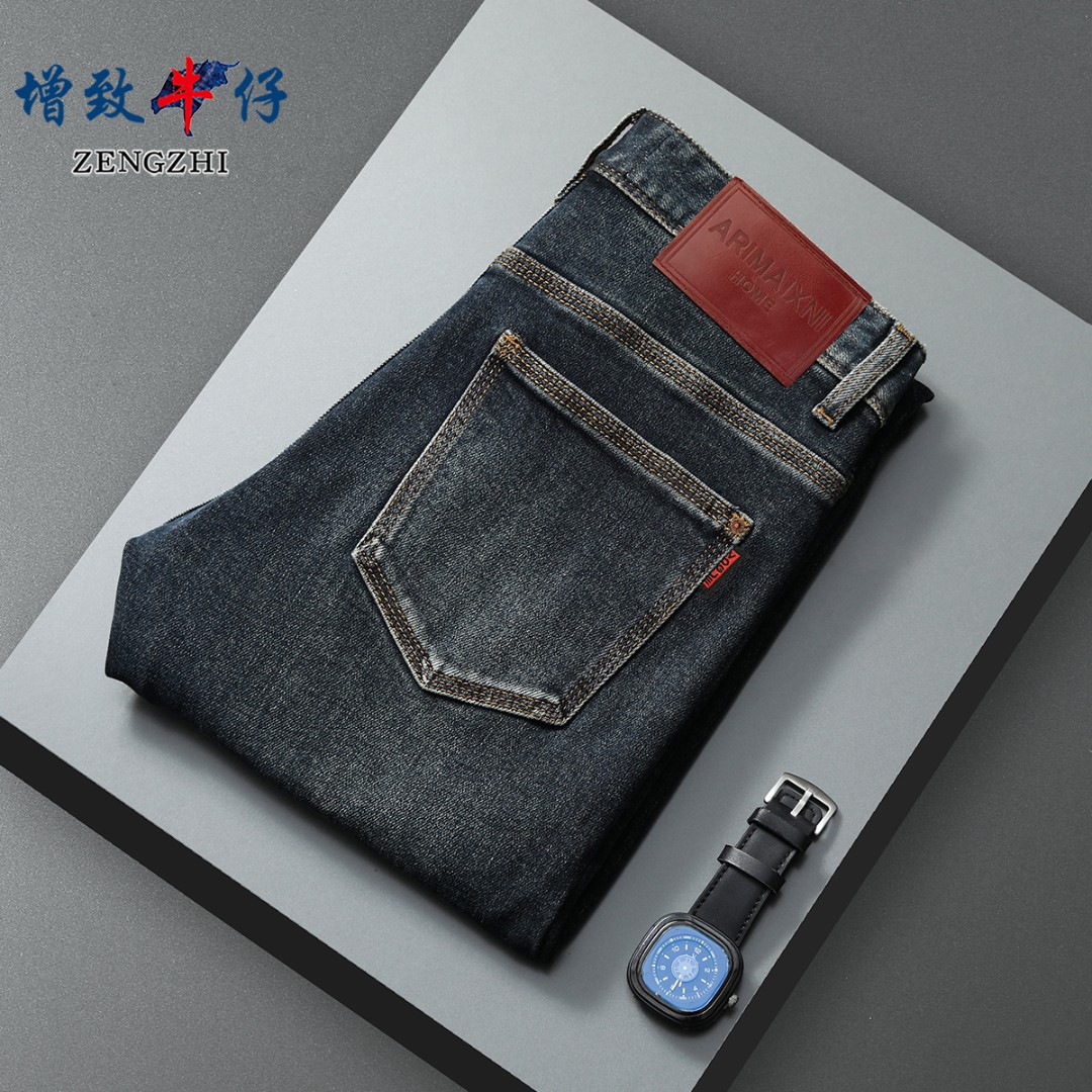 【三线工艺】冬季新款轻奢时尚百搭男士修身直筒牛仔裤Z413