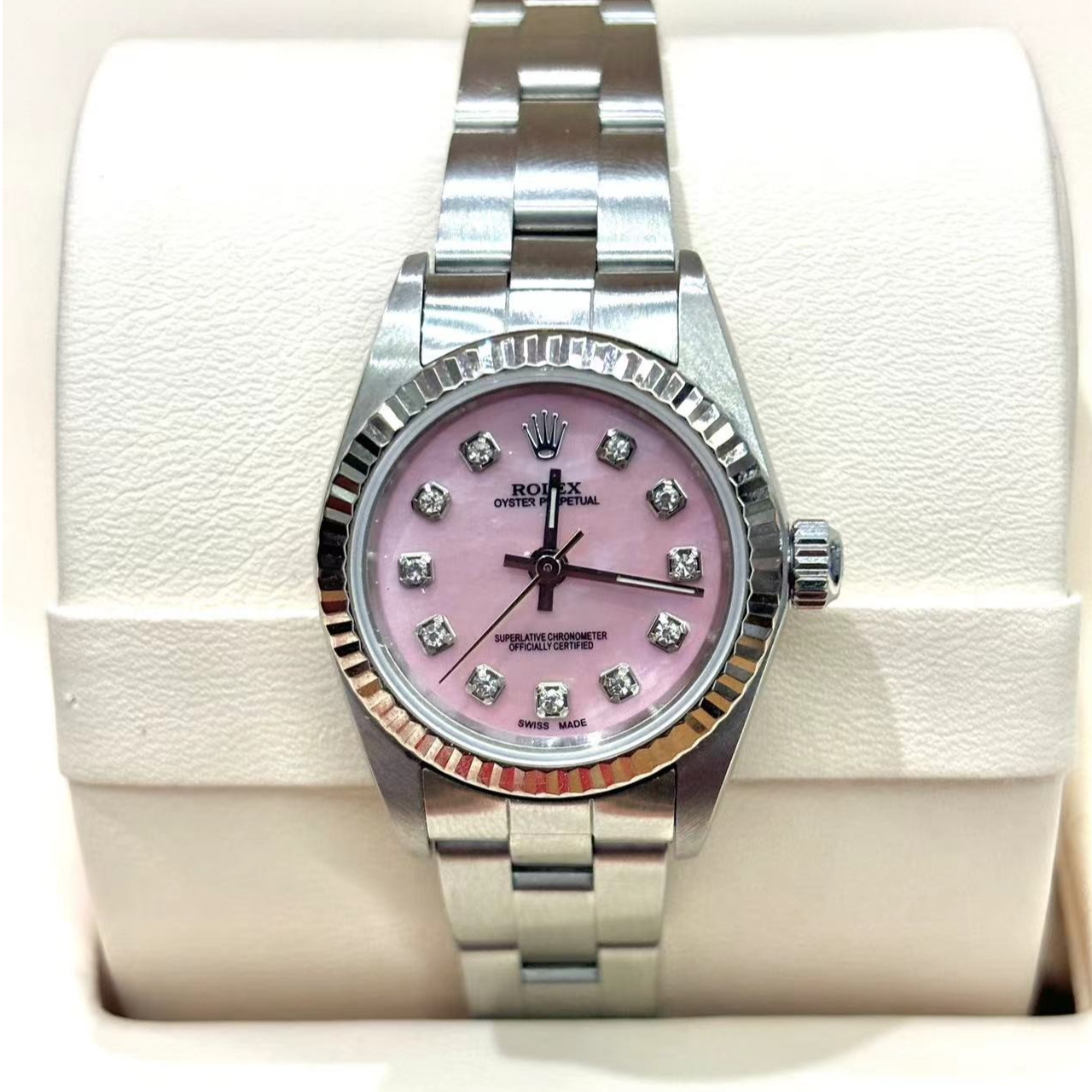 99新 Rolex/劳力士 劳力士/粉贝母盘/九月/机械/26盘/9.4