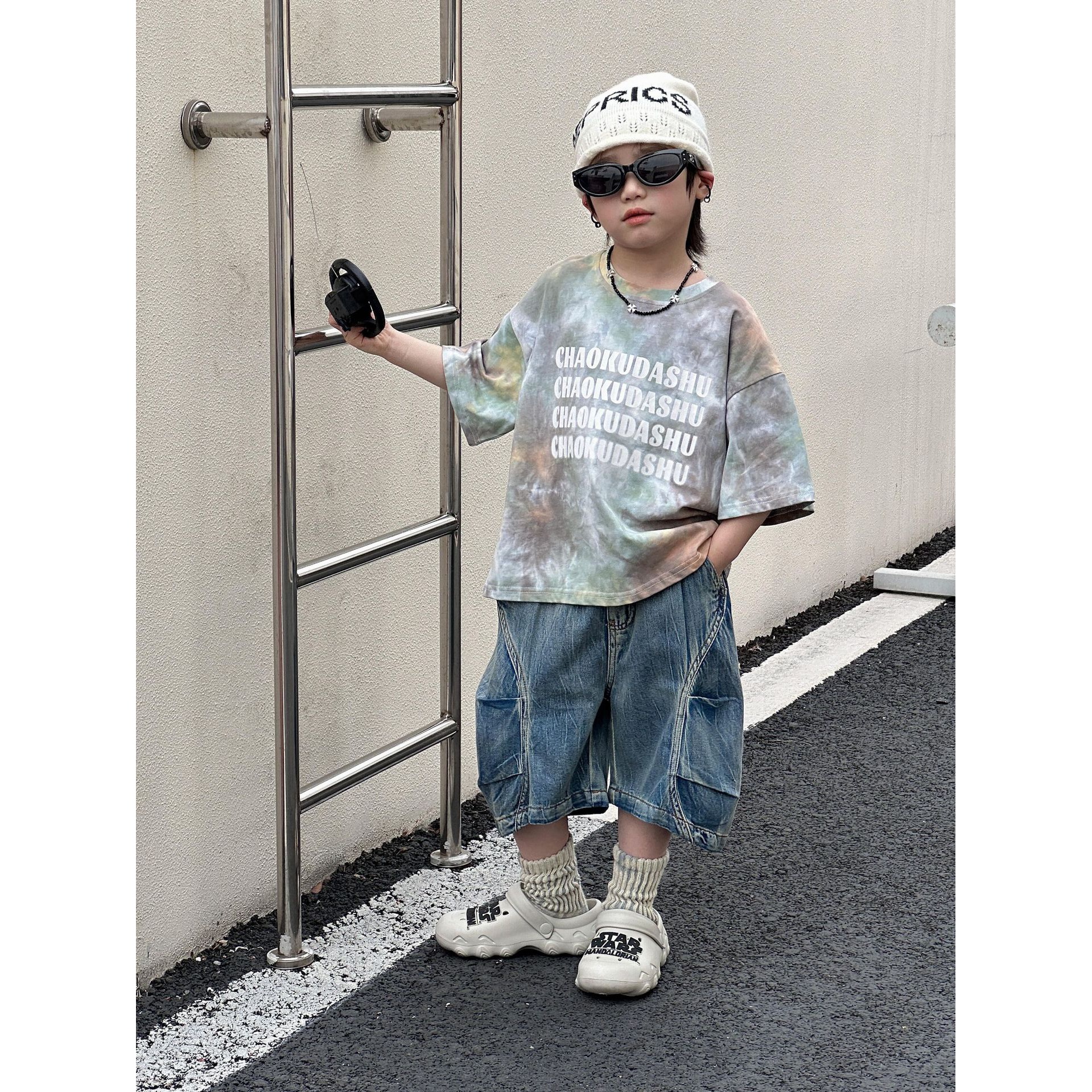 2024年夏季新款儿童T恤男童中小童短袖上衣时尚百搭韩版潮酷