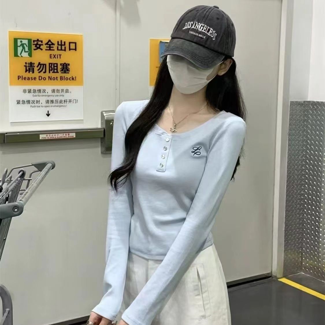 9-15上衣女装长袖短款时尚百搭修身设计感