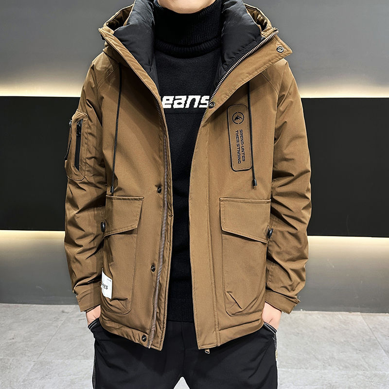 冬季新款男士羽绒服时尚青年休闲男士外套加厚连帽男士羽绒服
