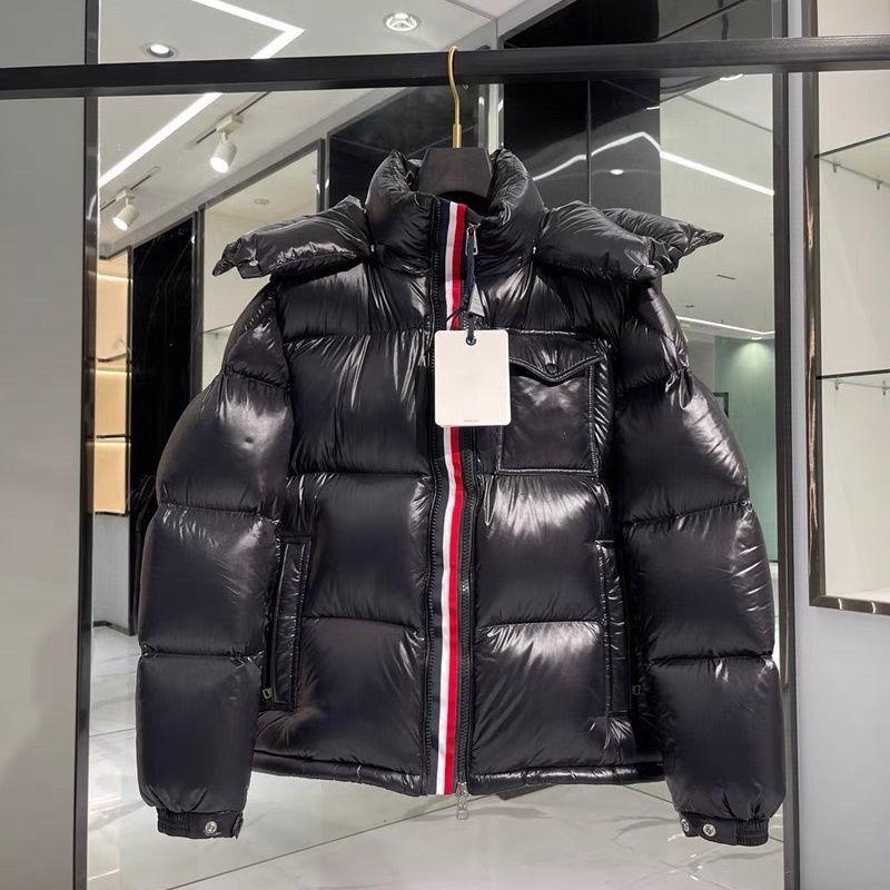 2023新款羽绒服男三色织带哑光白鹅绒加厚短款时尚外套