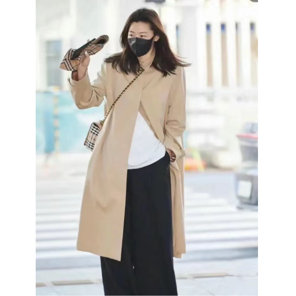 【单排扣】大慧儿2024经典翻领单排扣休闲风衣外套女秋新款风衣899