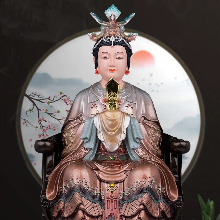 碧霞元君泰山奶奶泰山圣母老母奶奶树脂新款居家工艺品桌面摆件