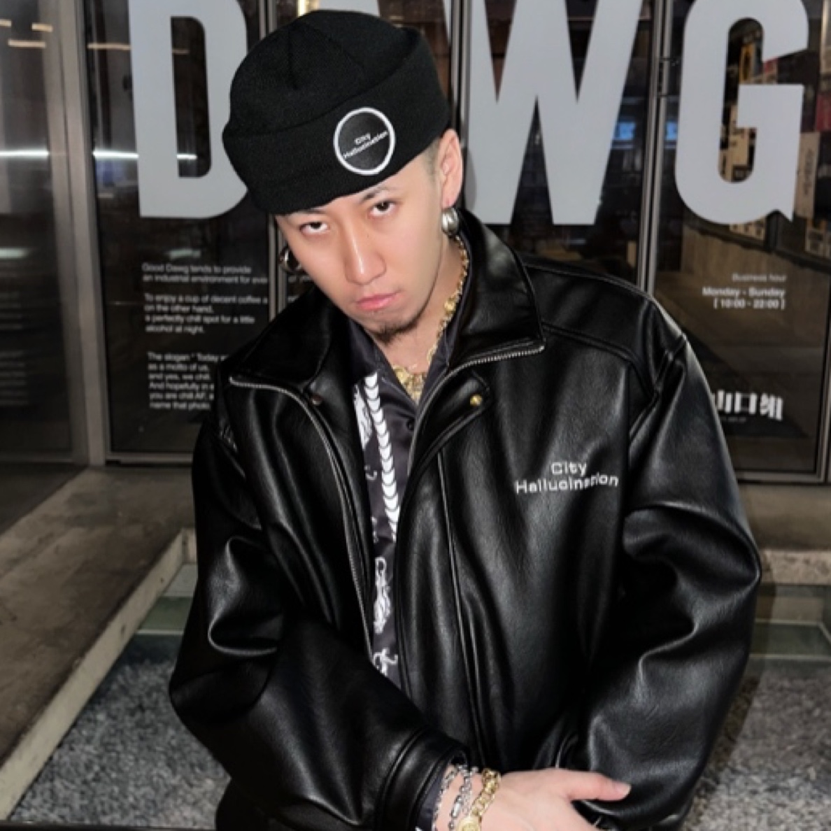 CityHallucination2.0〔骑士〕小众复古刺绣机车皮衣夹克外套