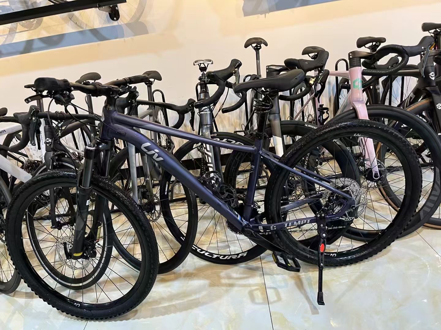 捷安特tempt1，超轻铝合金车架，前叉可以锁死，气叉，22速，