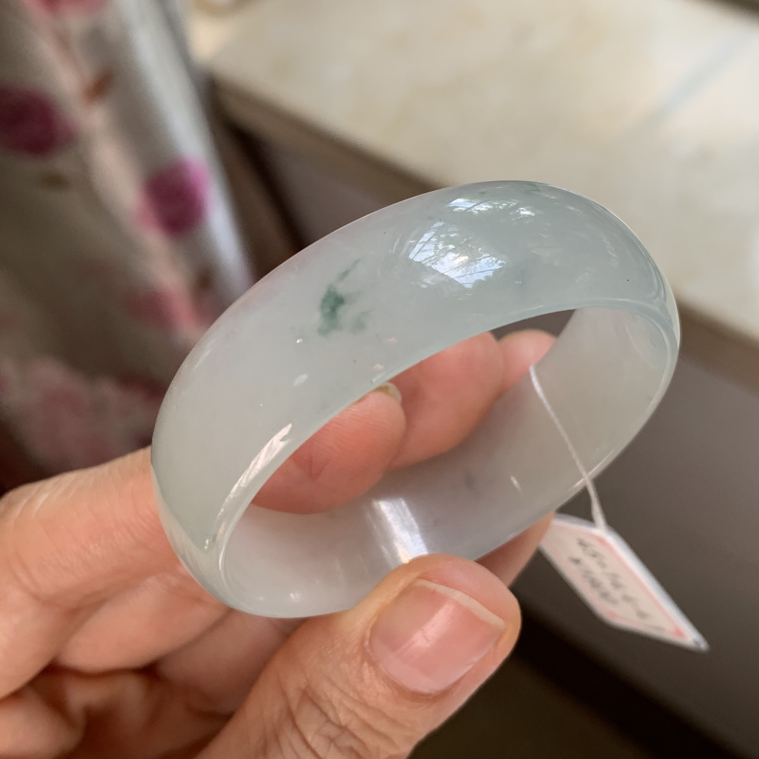 童镯45圈加8-12岁15号手镯天然缅甸翡翠A货冰飘花水润起光无裂