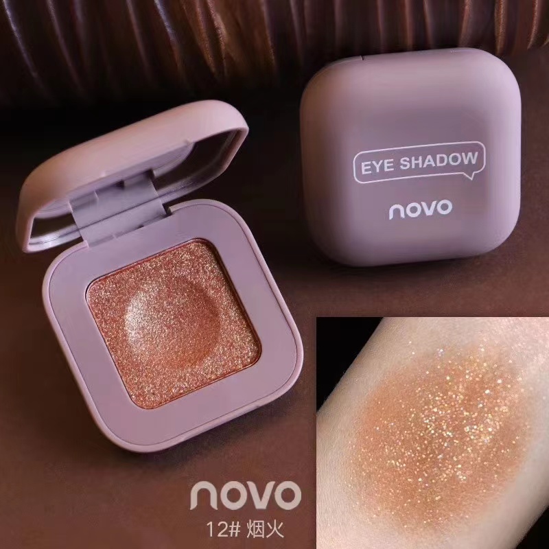 新疆包邮novo单色眼影盘ins超火珠光学生闪粉防水持久亮片土豆泥