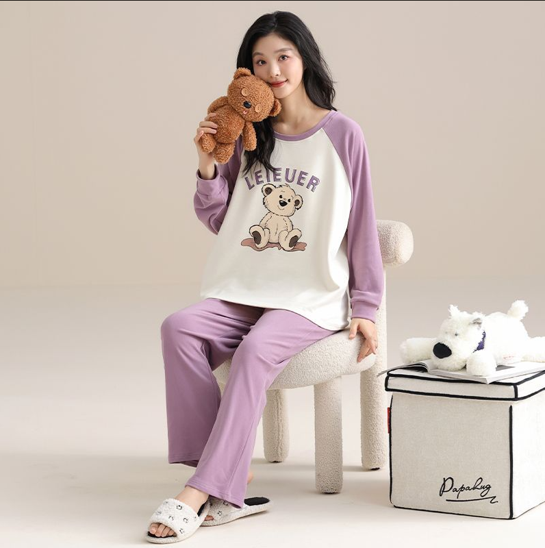 F【女士德绒睡衣合集】秋冬宽松时尚家居服 长袖长裤休闲加绒保暖