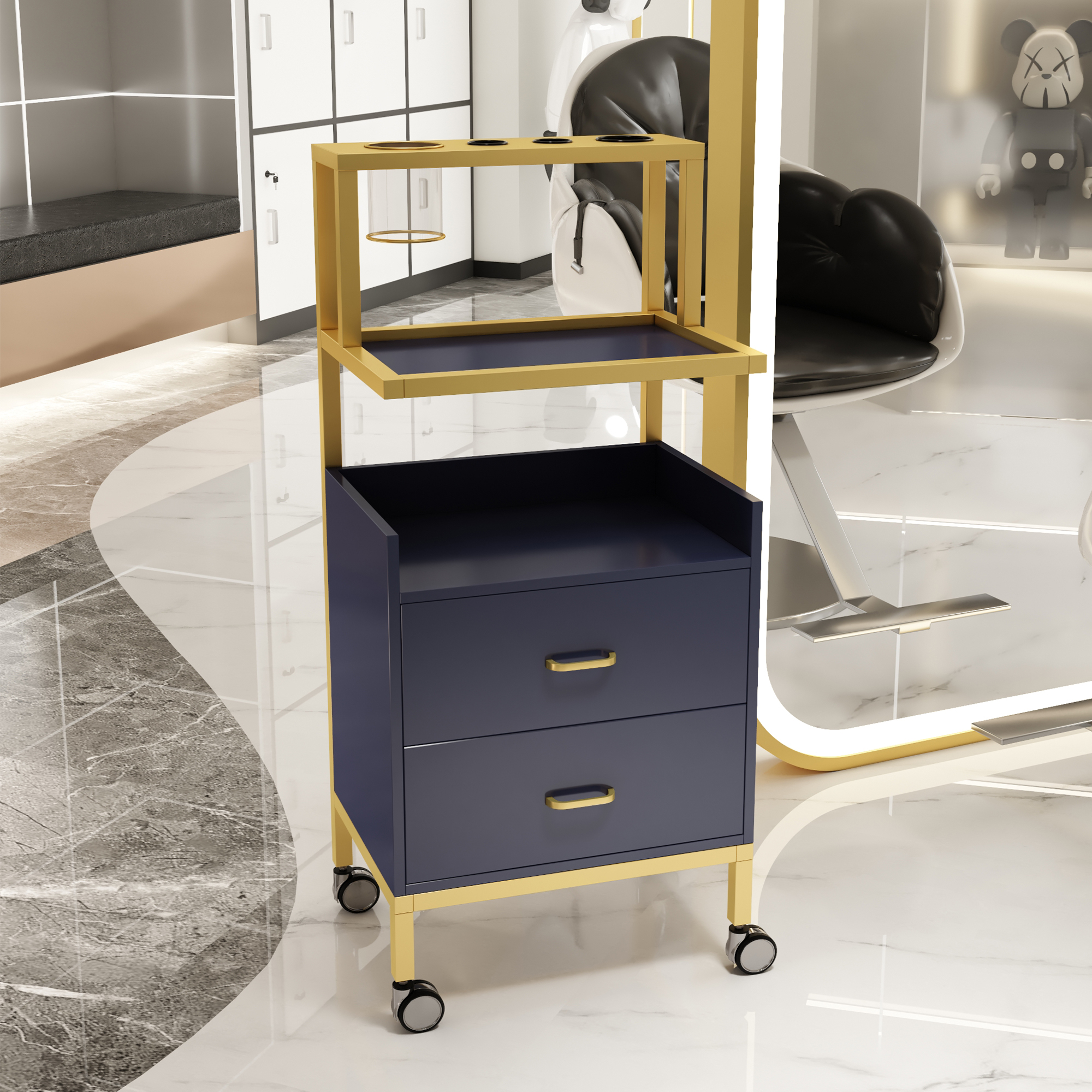 理发店工具柜子美容院用品小推车美发店多功能置物架子发廊工具台