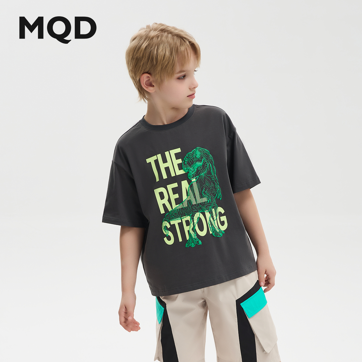 男童上衣衣服MQD童装儿童25夏新款潮酷休闲字母短袖T恤9642W03C2