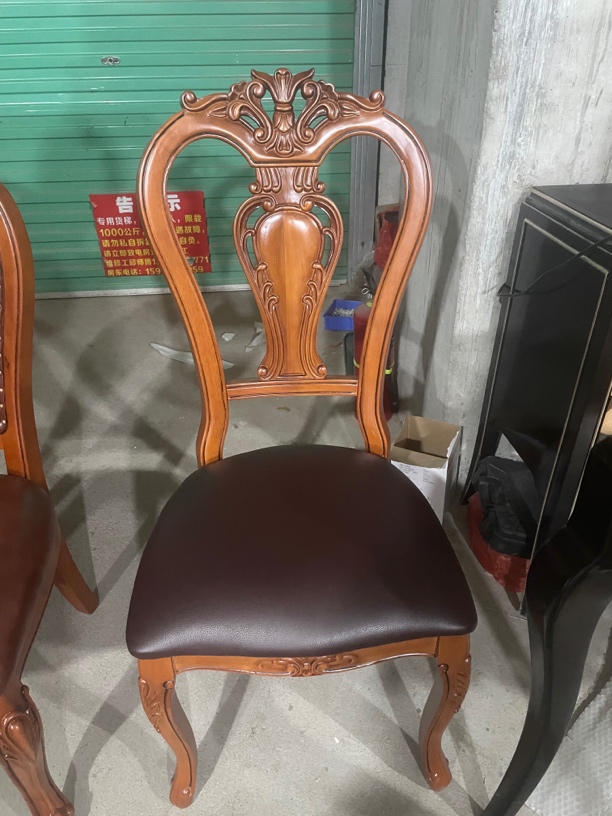 欧式实木软包餐椅纳帕皮橡木餐椅