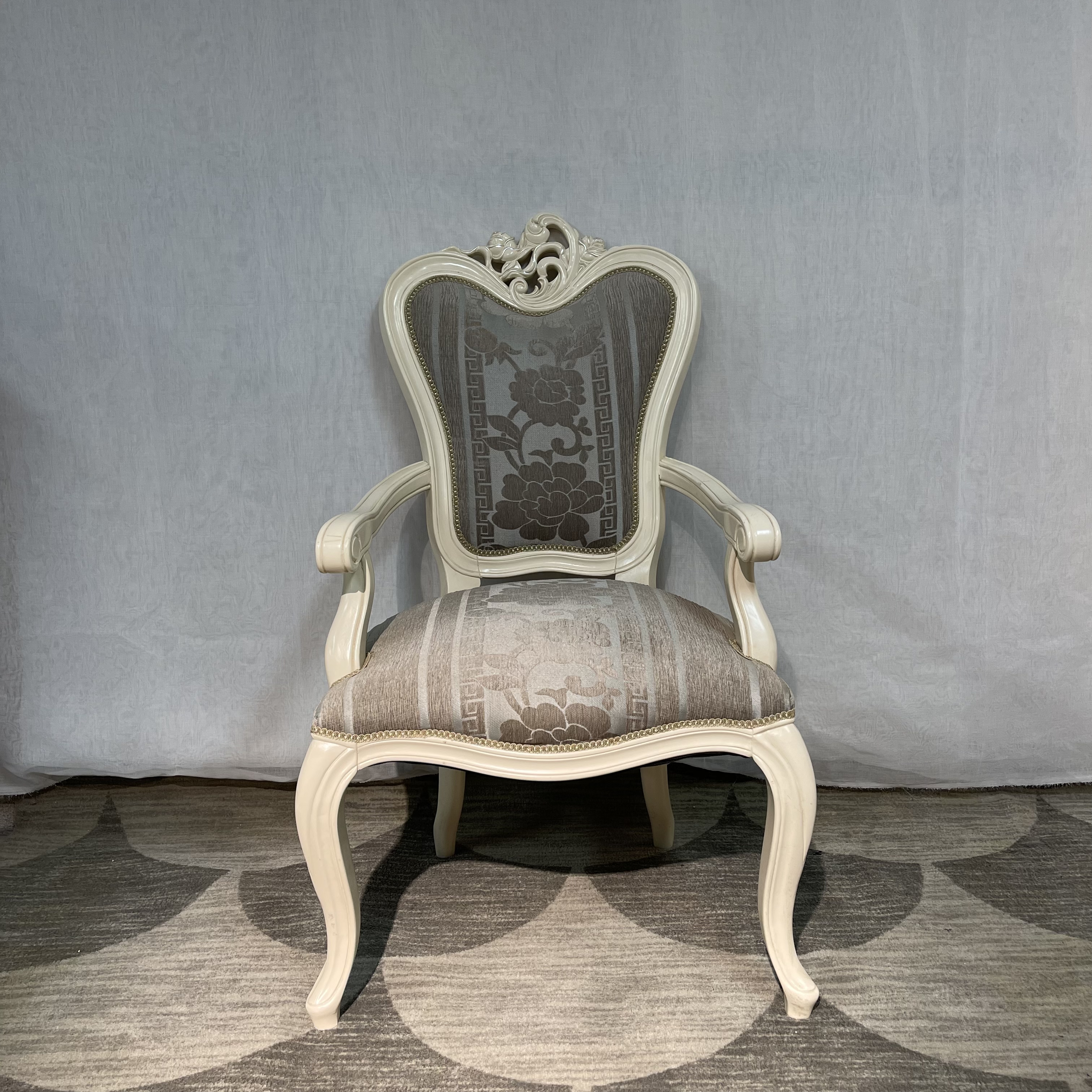 殴式田园实木餐椅餐厅客厅椅子复古简约别墅奢华扶手椅