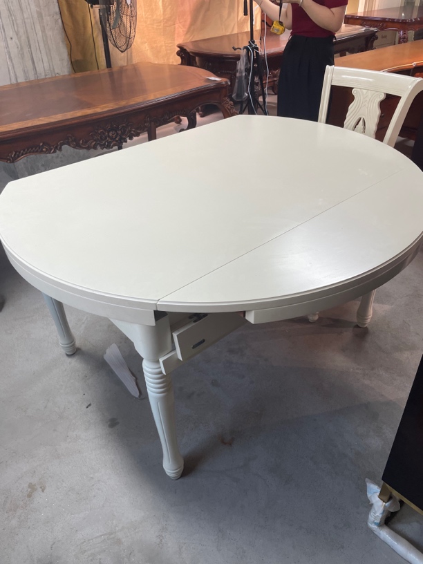 清样140*140*70白色欧式房源两用跳台餐桌