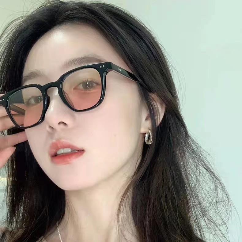 小红书渐变腮红眼镜女近视可配度数韩版潮黑框素颜神器眼睛框圆脸