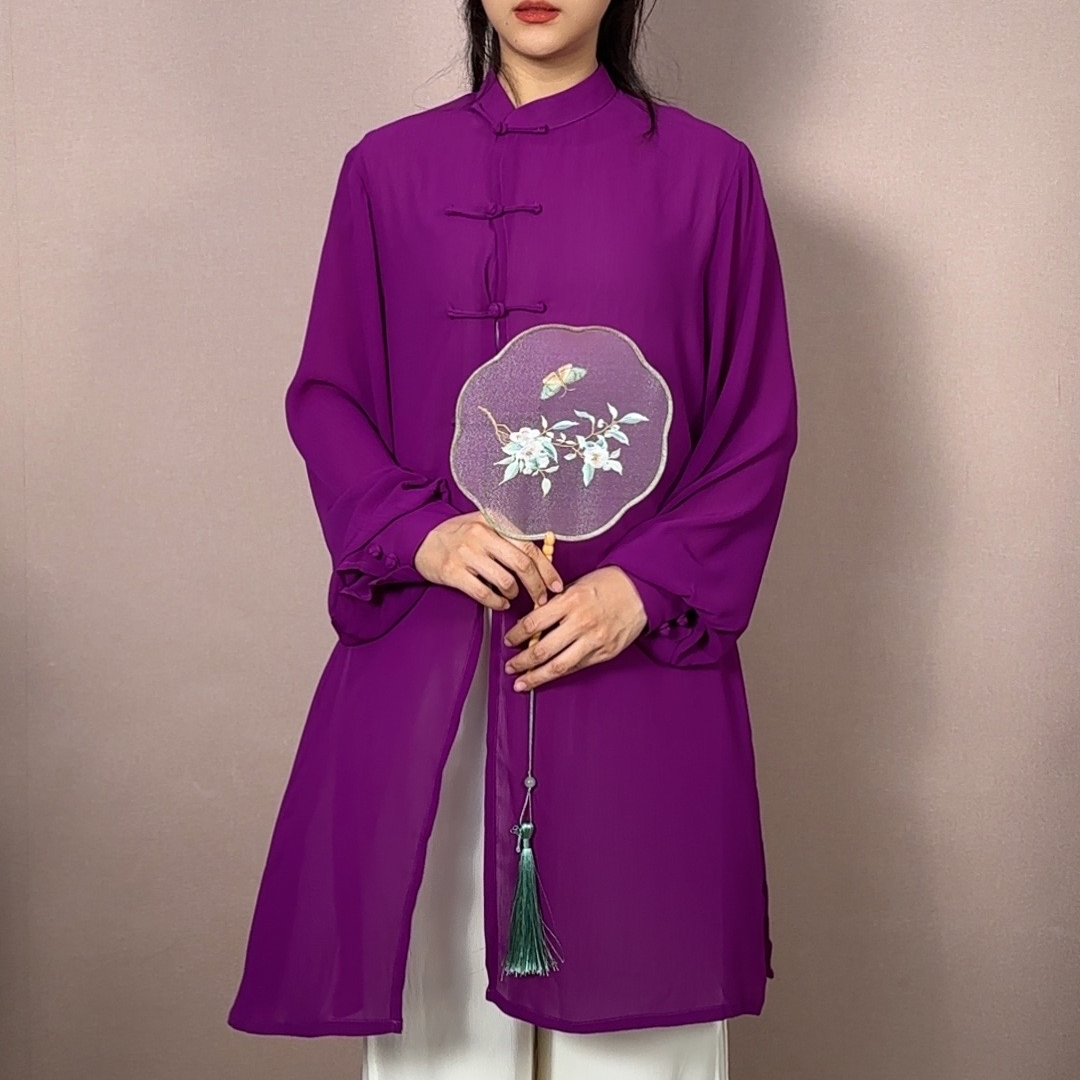 【双11纱衣-紫玉】久武至尊国风唐风太极服飘逸太极拳表演服女