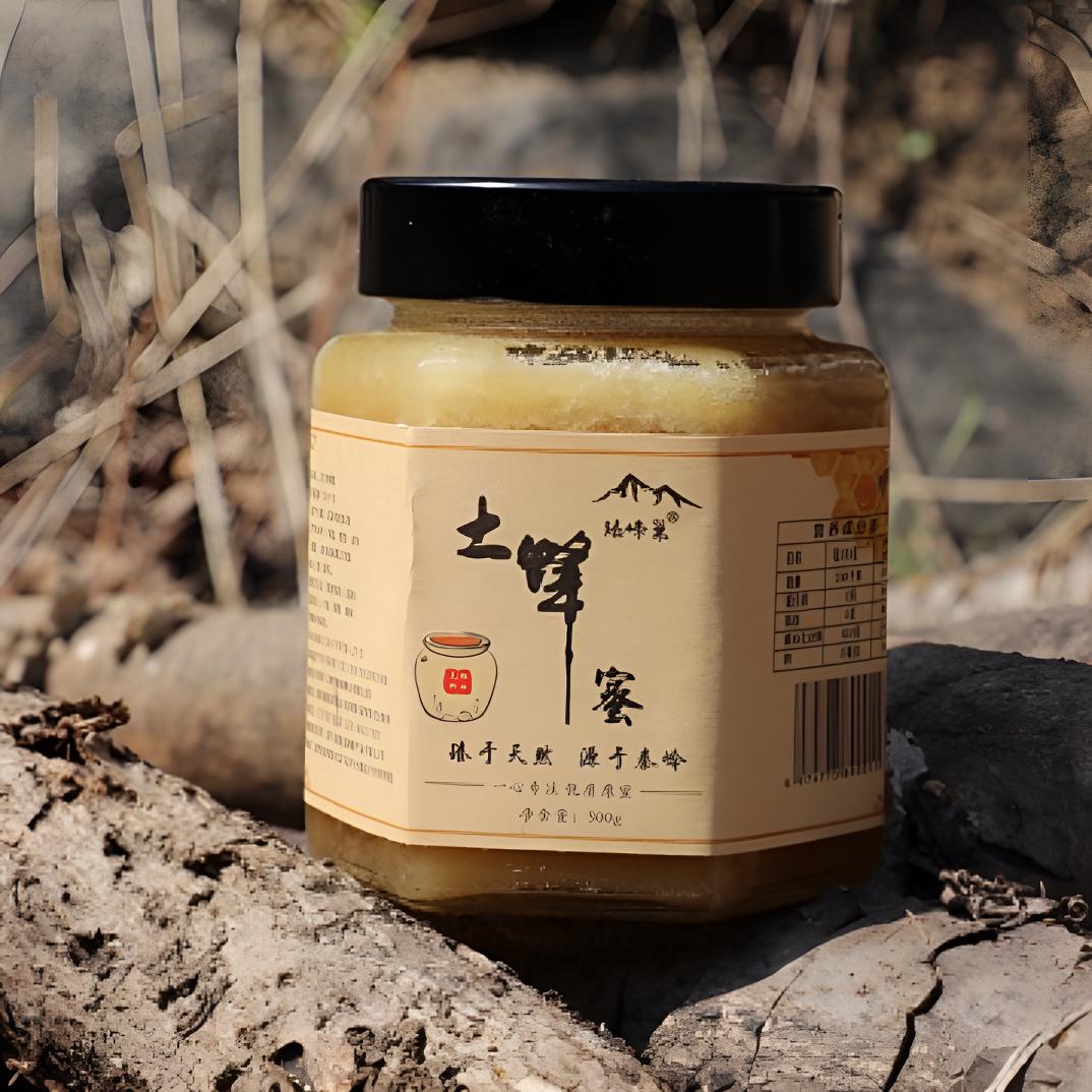 臻峰巢正宗秦岭天然老式土蜂蜜500g瓶装农家野生结晶纯蜂蜜