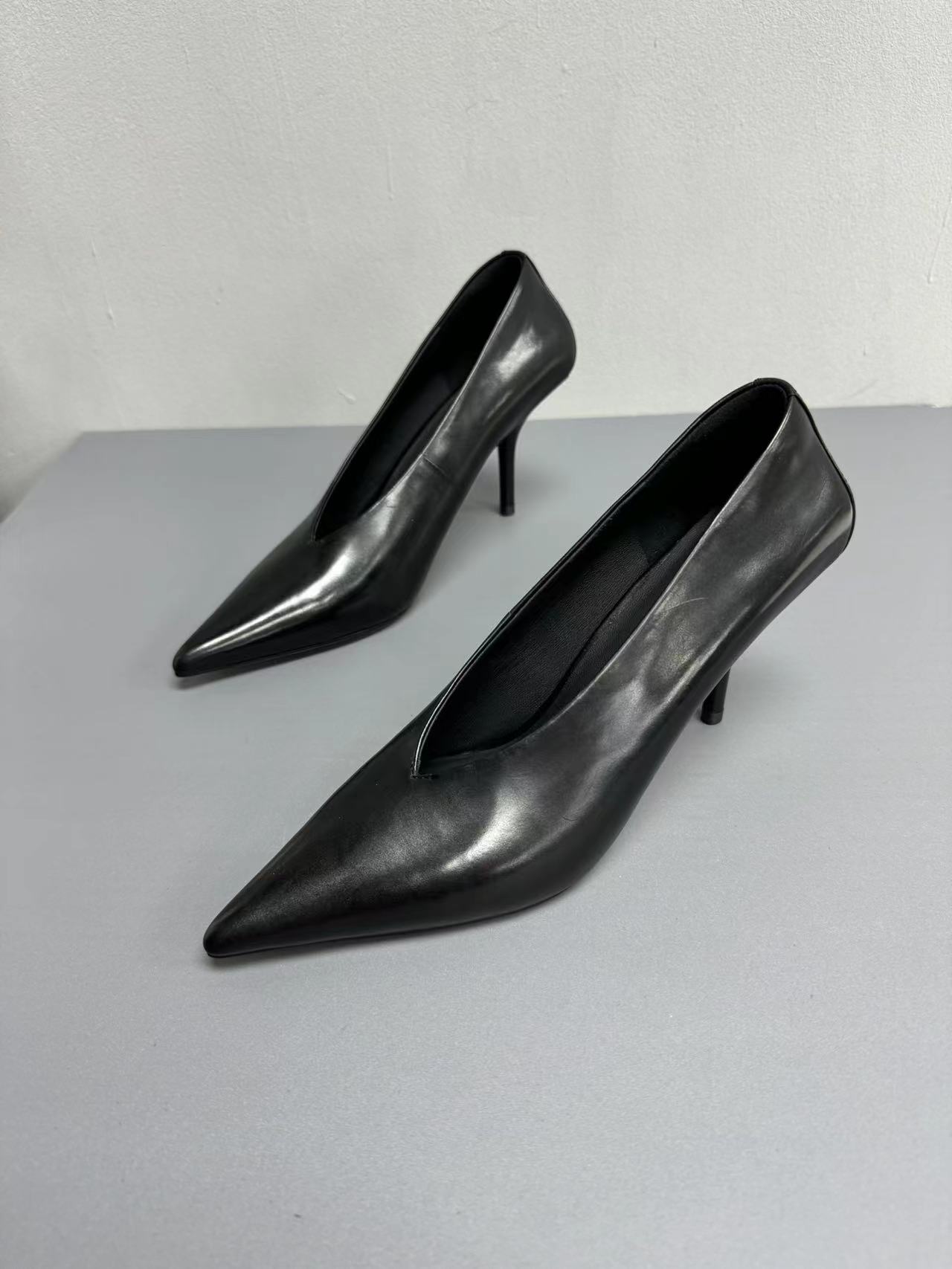 浅口高跟鞋时尚尖头性感气质舒适百搭简约细跟黑色女士职业休闲