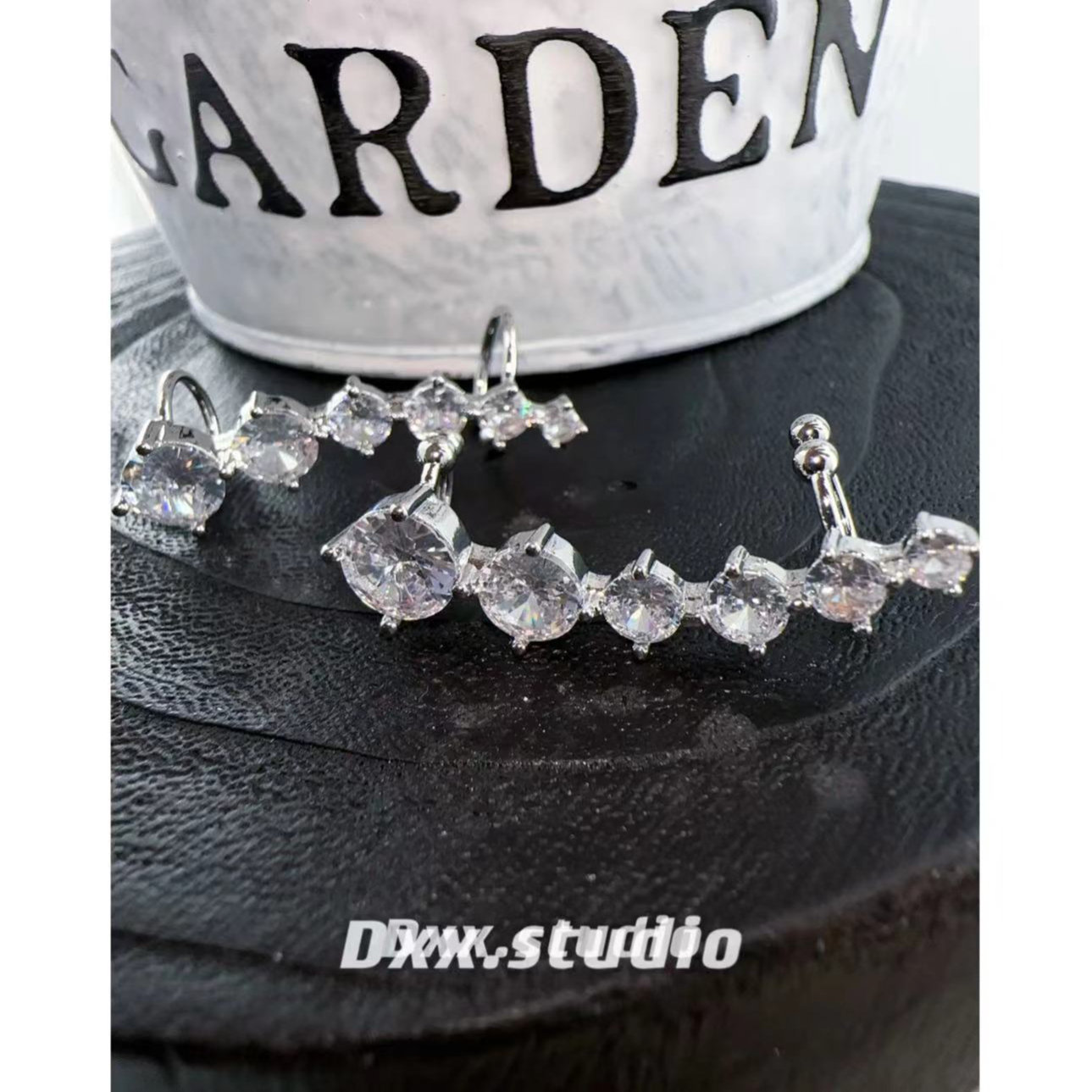 铜合金合成锆石耳饰 （不需要耳洞可带）【韩版ins】耳夹40298