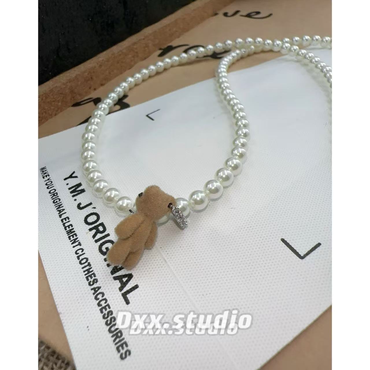 铜合金仿珍珠项链 DXX小晰饰品-新品-【小熊】项链40863