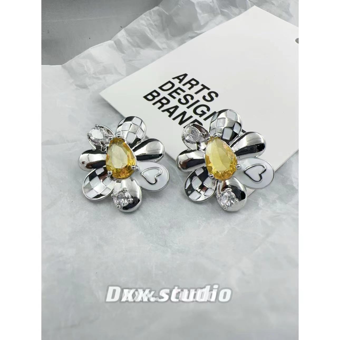 铜合金仿水晶耳饰 DXX小晰饰品-新品-【太阳花】耳饰40692