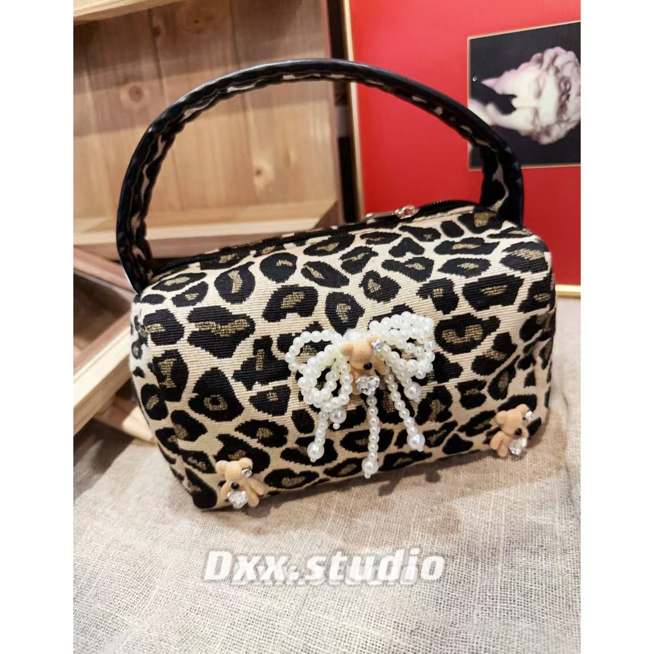 DXX小晰饰品-新品-【豹纹小熊】化妆包41873