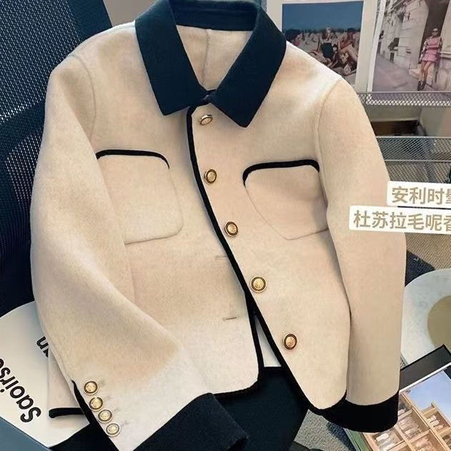现货带领小香风外套女春秋冬季新款高级洋气长袖外搭polo领上衣女