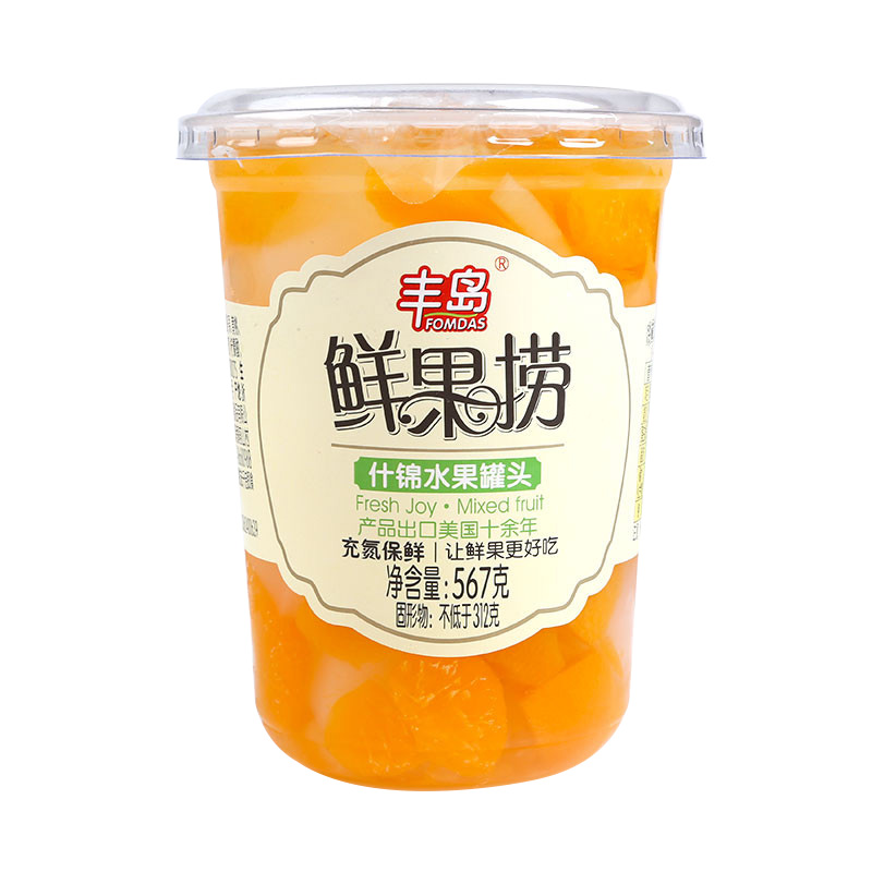 【一口爆汁的甜蜜】丰岛鲜果捞什锦水果罐头 567克/杯
