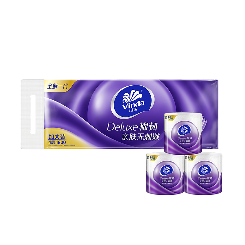 维达立体美有芯卷筒卫生纸180克*10卷/提