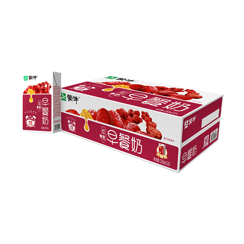蒙牛红枣早餐奶 250ml*24盒/箱（调制乳）