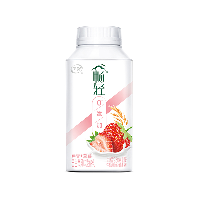 【早餐搭配】伊利畅轻风味发酵乳(燕麦+草莓)250g/瓶