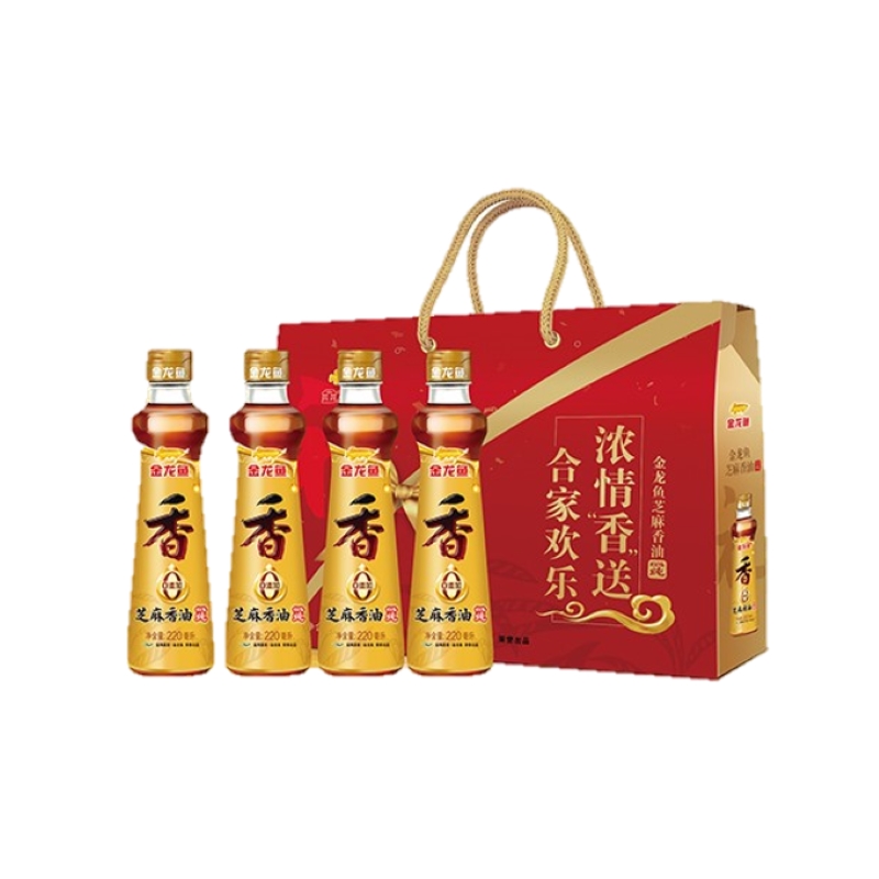 金龙鱼芝麻油礼盒220ml*4瓶/盒