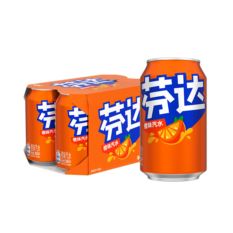 芬达橙味汽水 330ml*6听/包