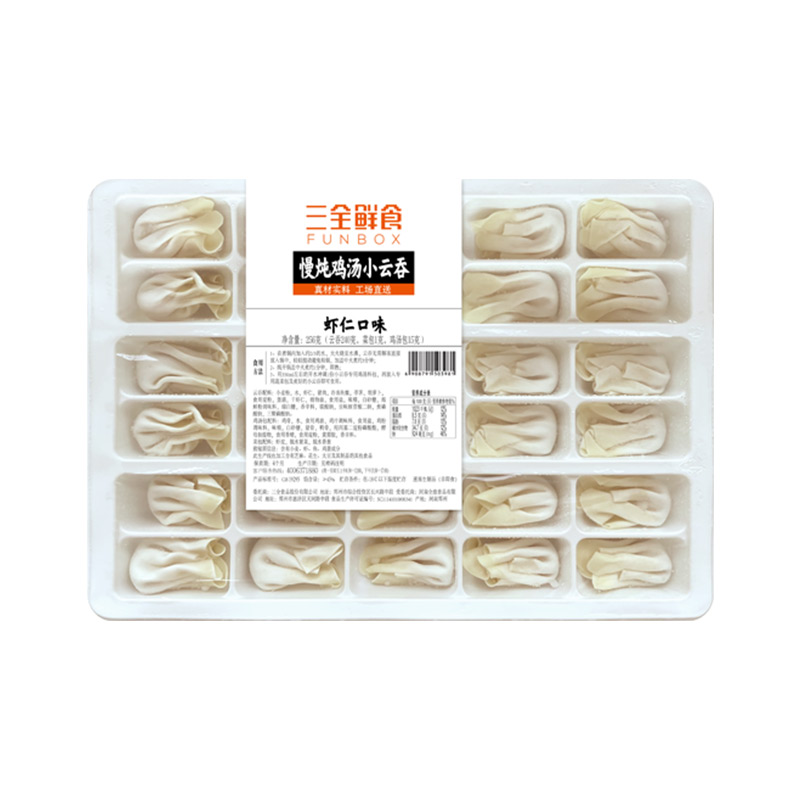 三全鲜食慢炖鸡汤虾仁小云吞256g/袋