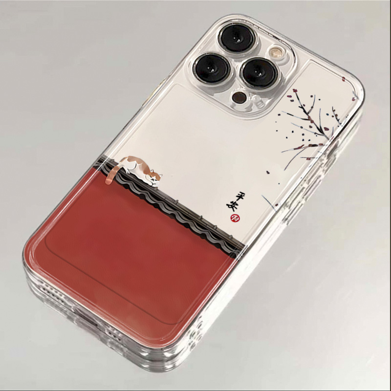 平安小猫iphone15/14/13/12/11苹果手机壳华为oppo小米vivo全包软