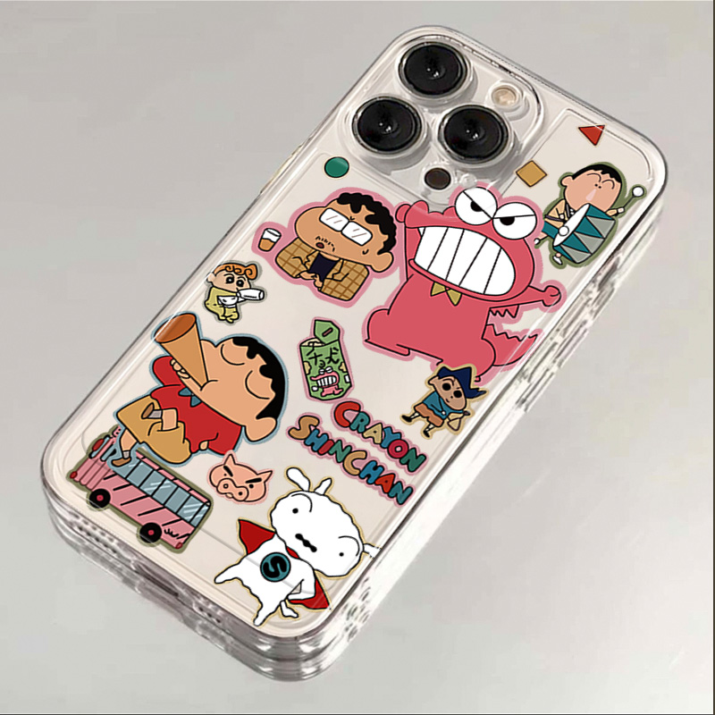 卡通小新iphone15苹果手机壳14promax硅胶13pro透明12新年11全包X