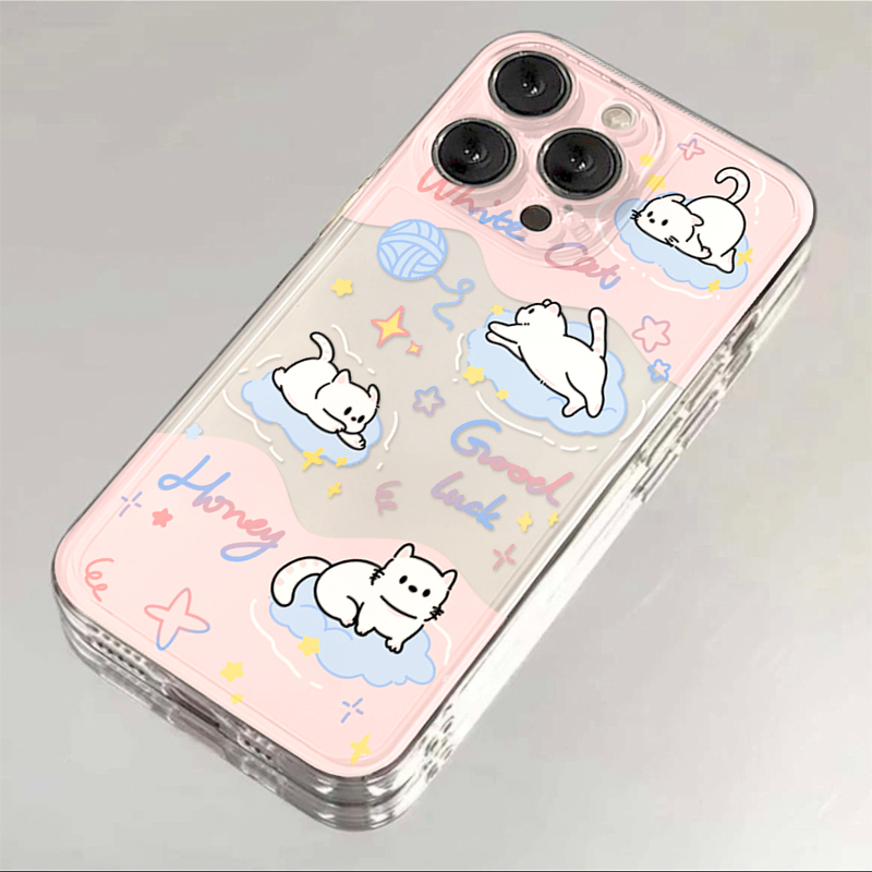 趣味可爱猫咪苹果15手机壳14promax硅胶13pro透明12高级11全包XS