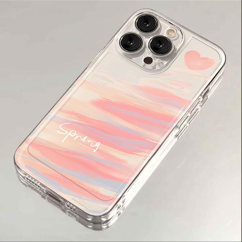 晕染爱心iphone15苹果手机壳14promax硅胶13pro透明12高级11全包X