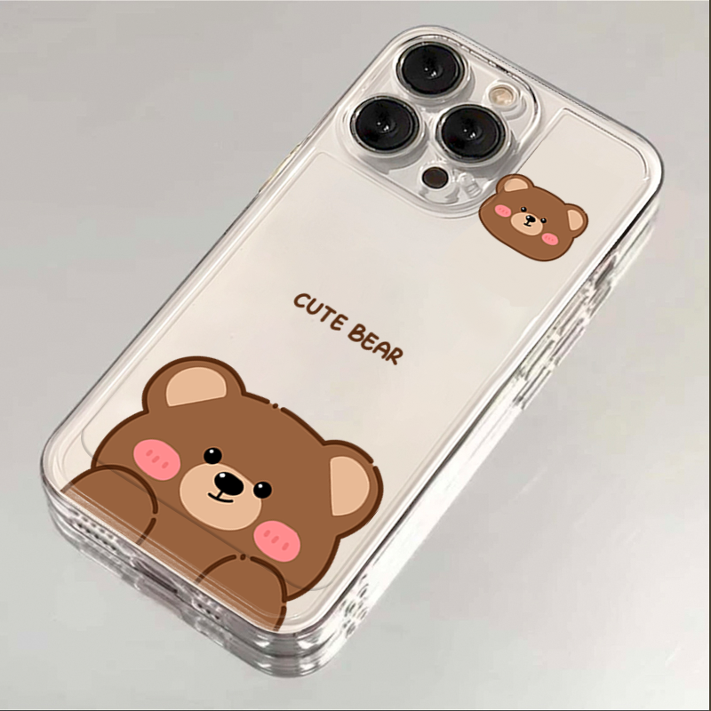 可爱小熊iphone15苹果手机壳14promax硅胶13pro透明12创意11卡通