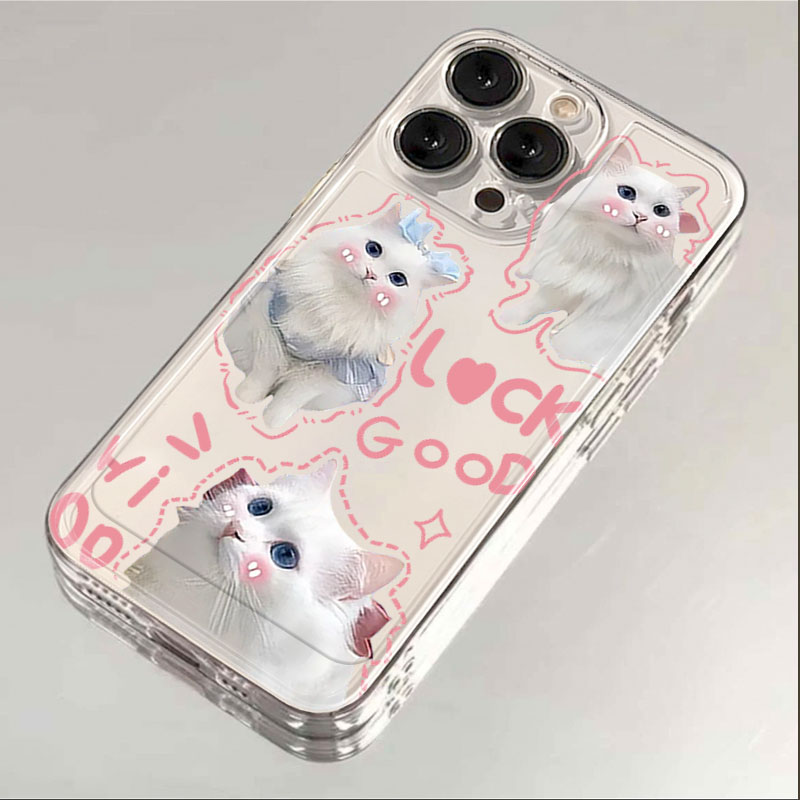 可爱猫咪iphone15苹果手机壳14promax硅胶13pro透明12高级11全包X